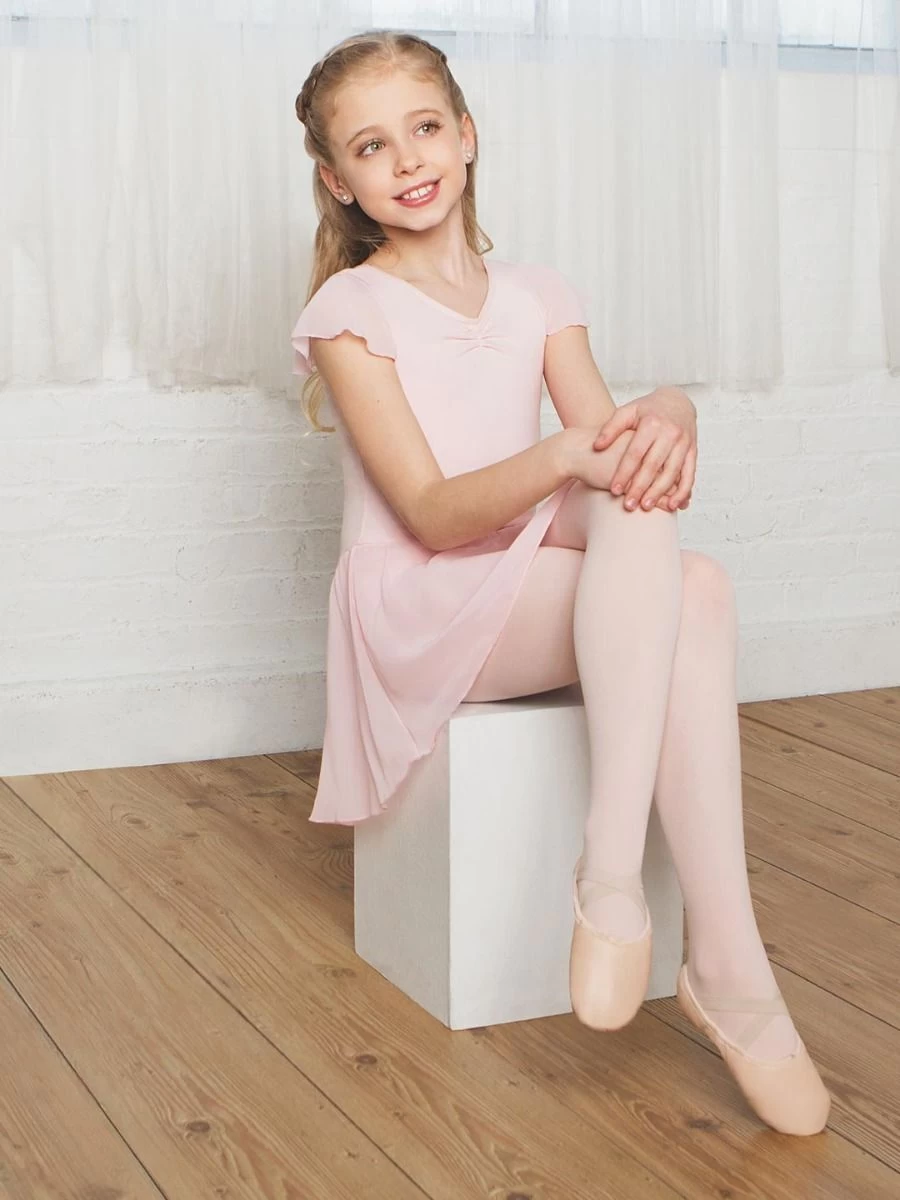 Capezio Flutter Sleeve Dress Child Small; Pale Pink 4 Capezio Flutter Sleeve Dress Child Small; Pale Pink - Image 2