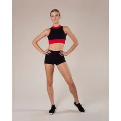 Energetiks Willow Crop Top Adult X- Small; Black -Dance Clothing Store AC143 1