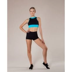 Energetiks Willow Crop Top Adult X- Small; Black -Dance Clothing Store AC143