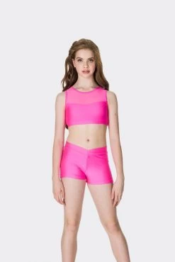 Studio 7 Mesh Crop Top Adult Small; Black -Dance Clothing Store ADCT06 2