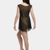 Studio 7 Mesh Slip Dress Adult Small; Black