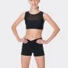 Studio 7 Mesh Crop Top Child X- Small; Black -Dance Clothing Store CHCT06 BL CXS