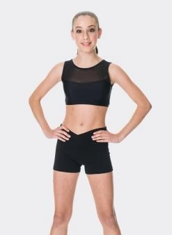 Studio 7 Mesh Crop Top Child X- Small; Black
