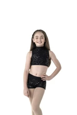 Studio 7 Cabaret Crop Top Child Large; Black -Dance Clothing Store CHCT11 3