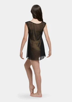Studio 7 Mesh Slip Dress Child Small; Black