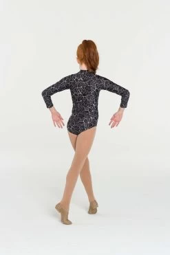 Studio 7 Storm Leotard Child Large; Black/White