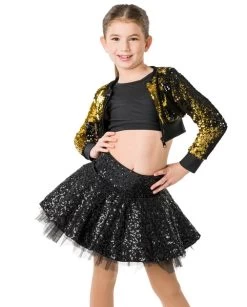 Studio 7 Sequin Skater Skirt Child Small; Black -Dance Clothing Store CHSK10 8