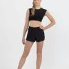 Studio 7 Eco Running Shorts Adult Small; Black -Dance Clothing Store EARS01 BL AS