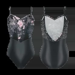 Danse De Paris Chanelle Leotard Child Medium; Noir Fleur