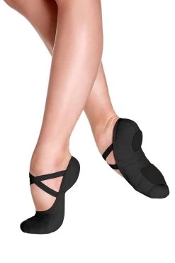 So Danca Vegan Split Sole Canvas Ballet Slipper Adult Size; Adult 4 Width; B Colour; Black