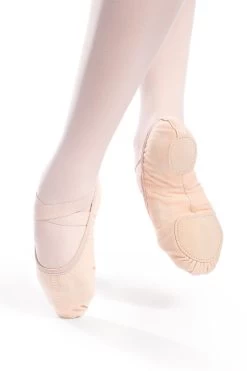 So Danca Vegan Split Sole Canvas Ballet Slipper Child 1; Width B; Light Pink
