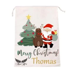 Mad Ally Santa Sack; Reindeer Personalised; Pink 6 Mad Ally Santa Sack; Reindeer Personalised; Pink -Dance Clothing Store SantaSack Rein person 1