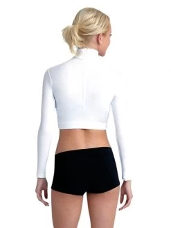 Capezio Turtleneck Long Sleeve Crop Top Adult Large; Black -Dance Clothing Store TB107 2