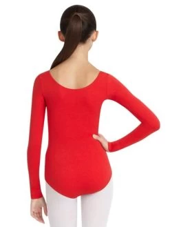 Capezio Long Sleeve Leotard Adult Medium; Red -Dance Clothing Store TB135 3