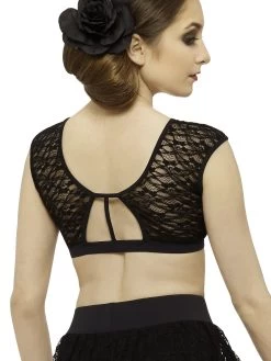 Strut Stuff Rosa Crop Top Child 8; Black -Dance Clothing Store TCR098 SR 2