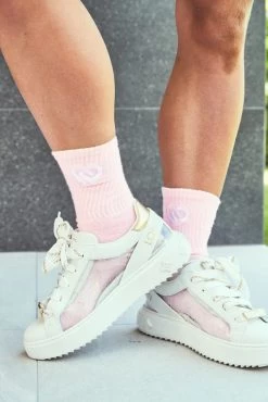 Claudia Dean Crew Socks Adult 6-10; Hot Pink