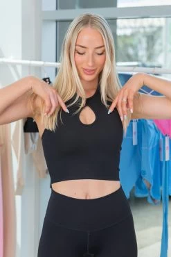 Claudia Dean Key Crop Child XXX- Small; Black -Dance Clothing Store cdkeycropblk chxxxs 2